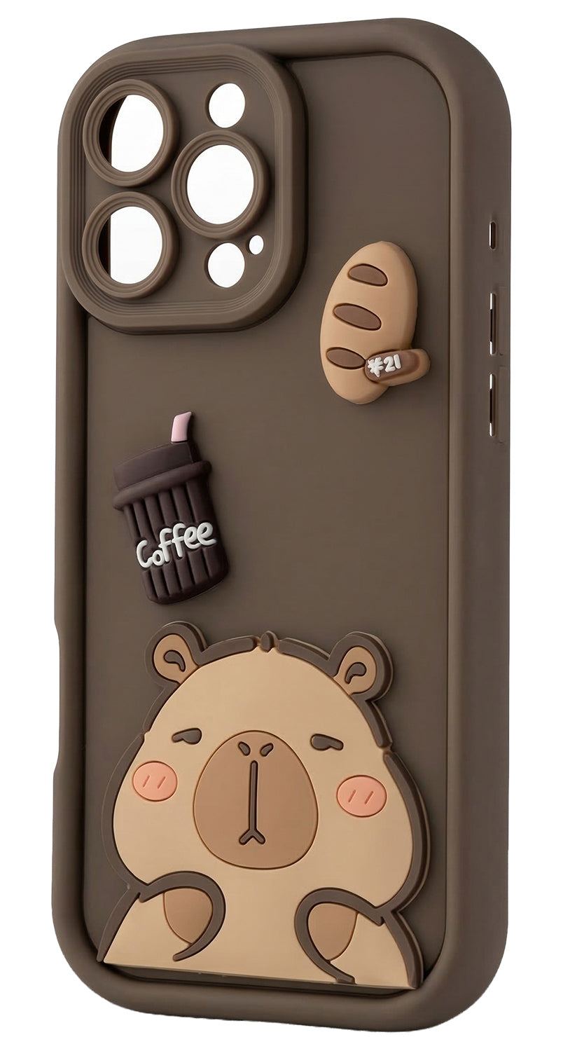 Tok Samsung Galaxy S25 Ultra S938-hoz, OEM, Ultra Trendy 3D Capybara, Barna