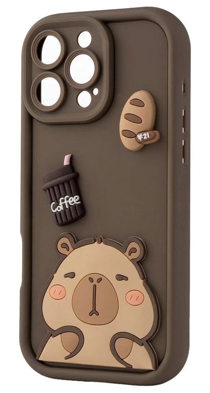 Tok Samsung Galaxy S25 Ultra S938-hoz, OEM, Ultra Trendy 3D Capybara, Barna