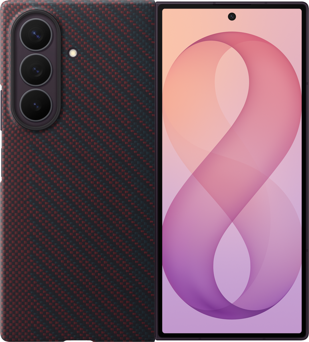 Tok Samsung Galaxy Z Fold8 Ultra F976-hez, Carbon Magnet Case, Piros EF-KF976SREGWW