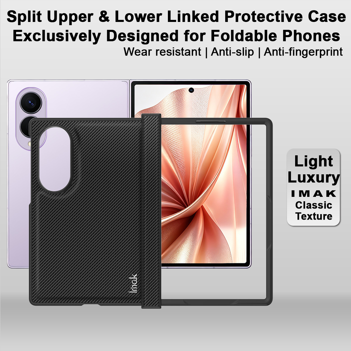 Tok Samsung Galaxy Z Fold8 F971-hez, Imak, karbon, fekete