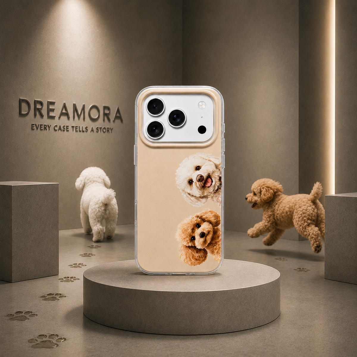 Tok Samsung Galaxy A07 5G A076 / A07 4G A075 készülékhez, Perfect Case, Dreamora Poodle, Többszínű