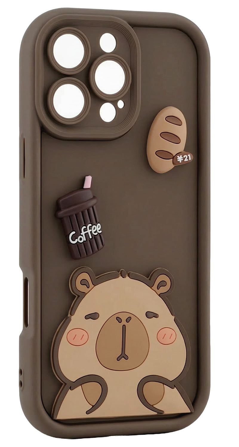 Tok Samsung Galaxy S25 Ultra S938-hoz, OEM, Ultra Trendy 3D Capybara, Barna