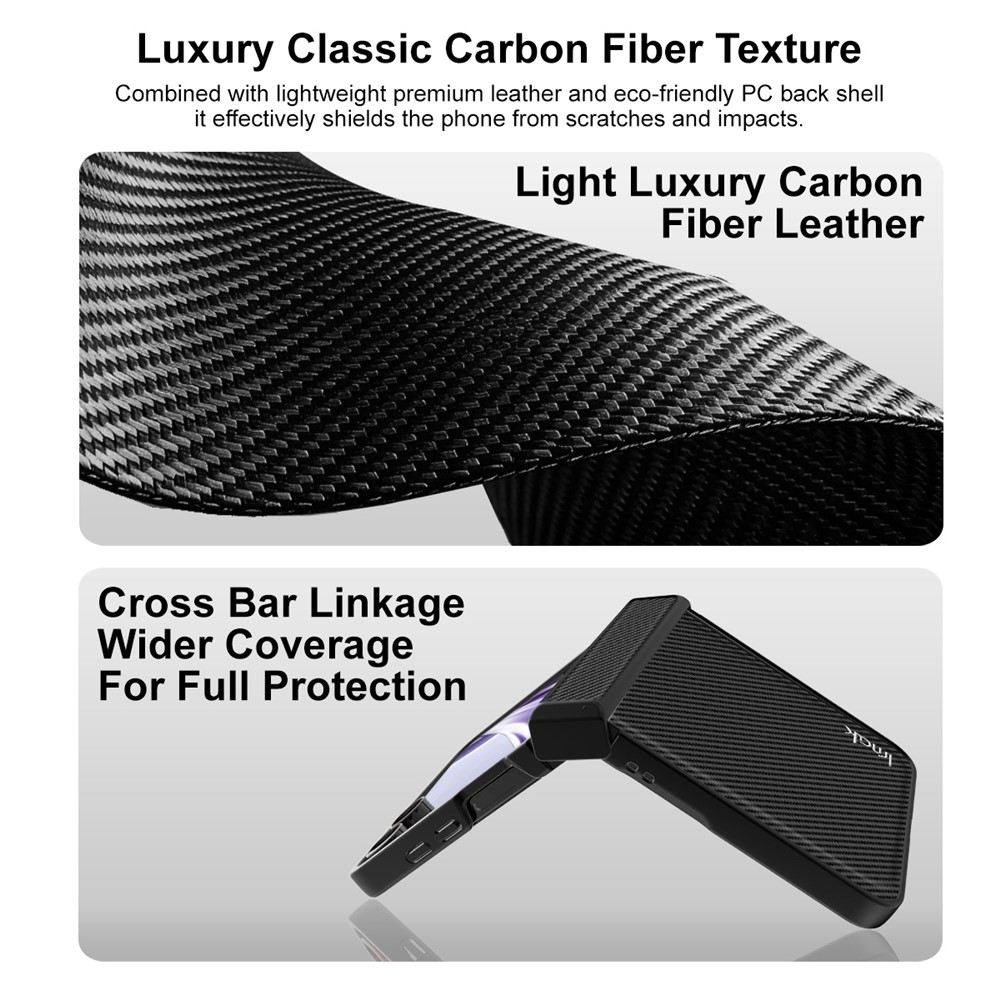 Tok Samsung Galaxy Z Flip8 F776-hez, Imak, karbon, fekete