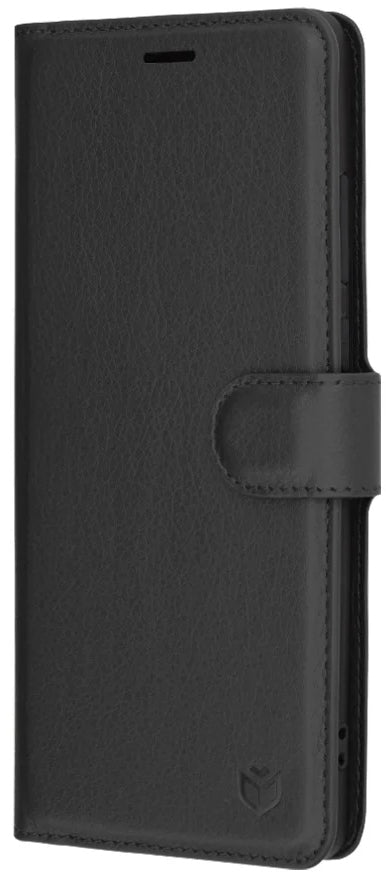 Tok Samsung Galaxy A56 A566-hoz, Techsuit, bőr folio, fekete