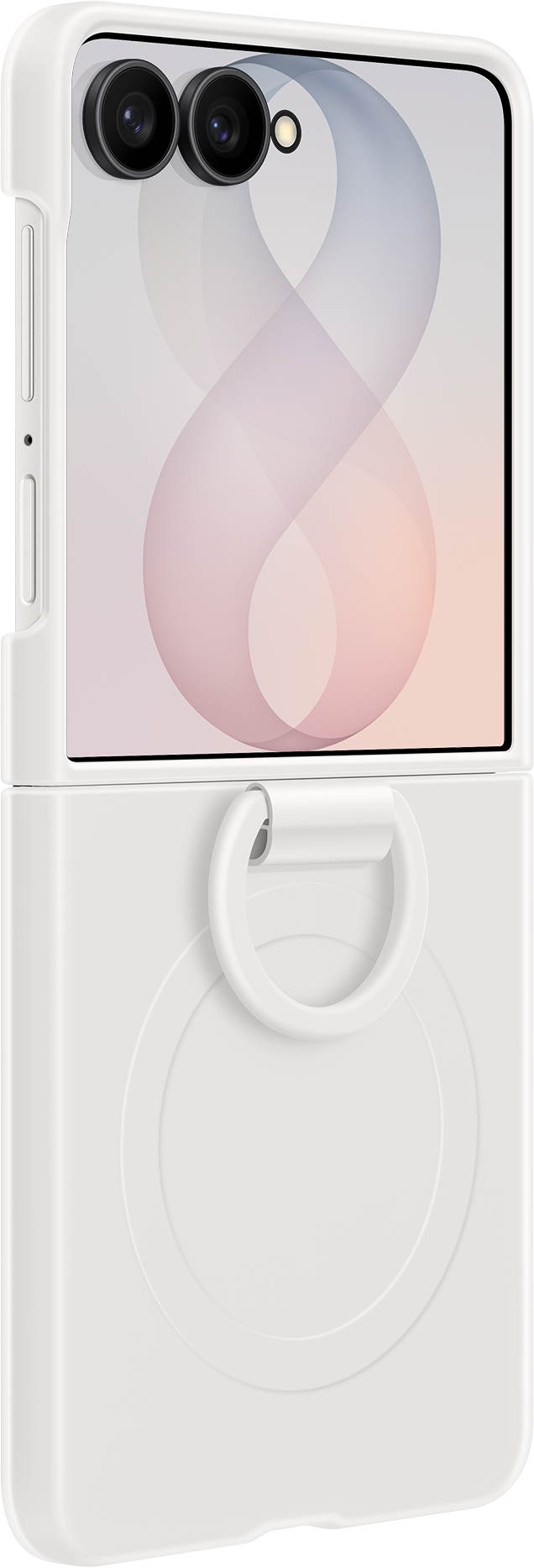 Tok Samsung Galaxy Z Flip8 F776-hez, Szilikon Gyűrűs Mágnes, Fehér EF-EF776CWEGWW