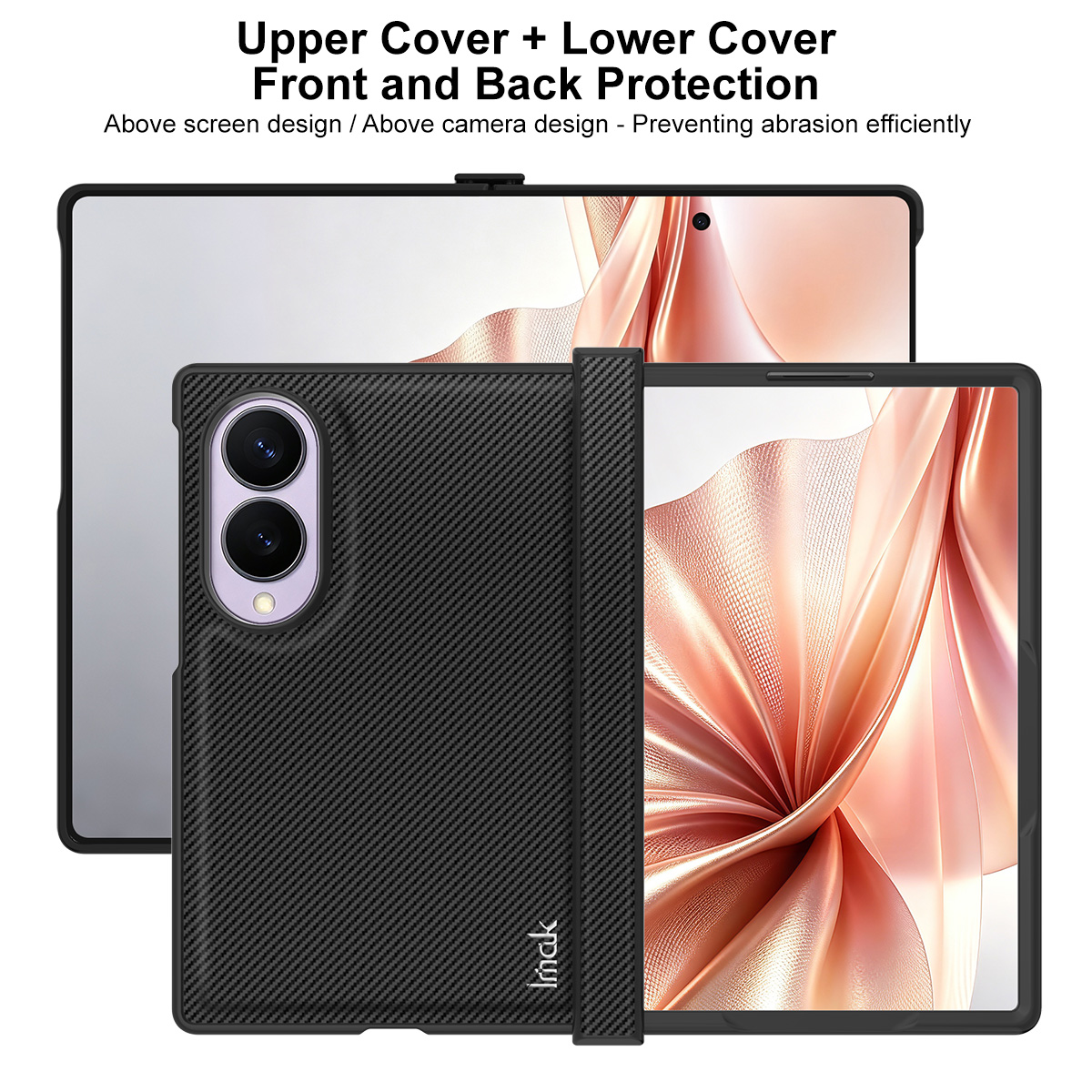 Tok Samsung Galaxy Z Fold8 F971-hez, Imak, karbon, fekete