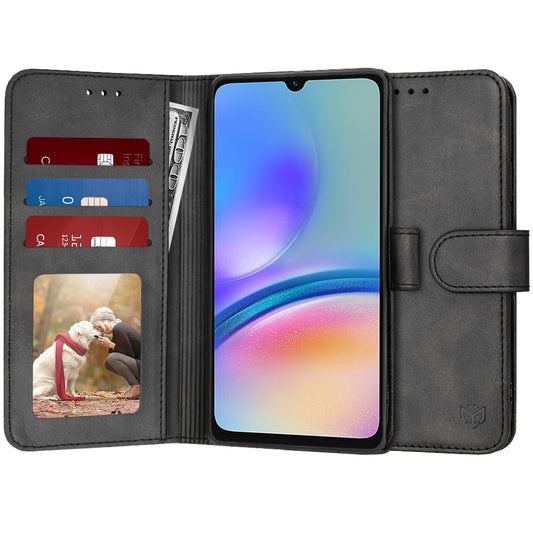Tok Samsung Galaxy A05s A057-hez, Techsuit, Diary Book, Fekete
