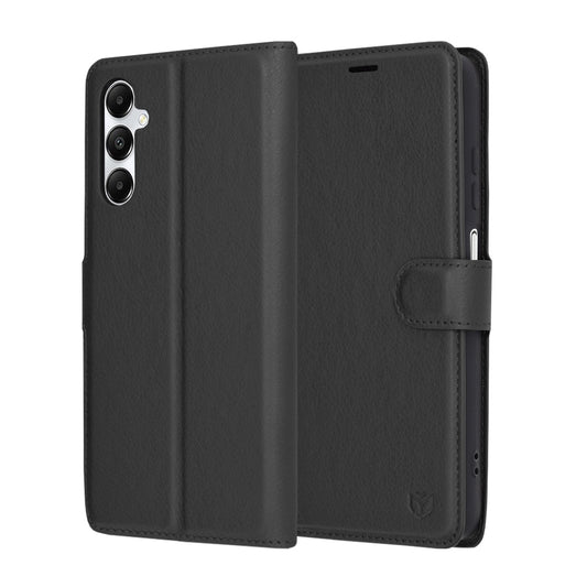 Tok Samsung Galaxy A05s A057-hez, Techsuit, bőr folio, fekete