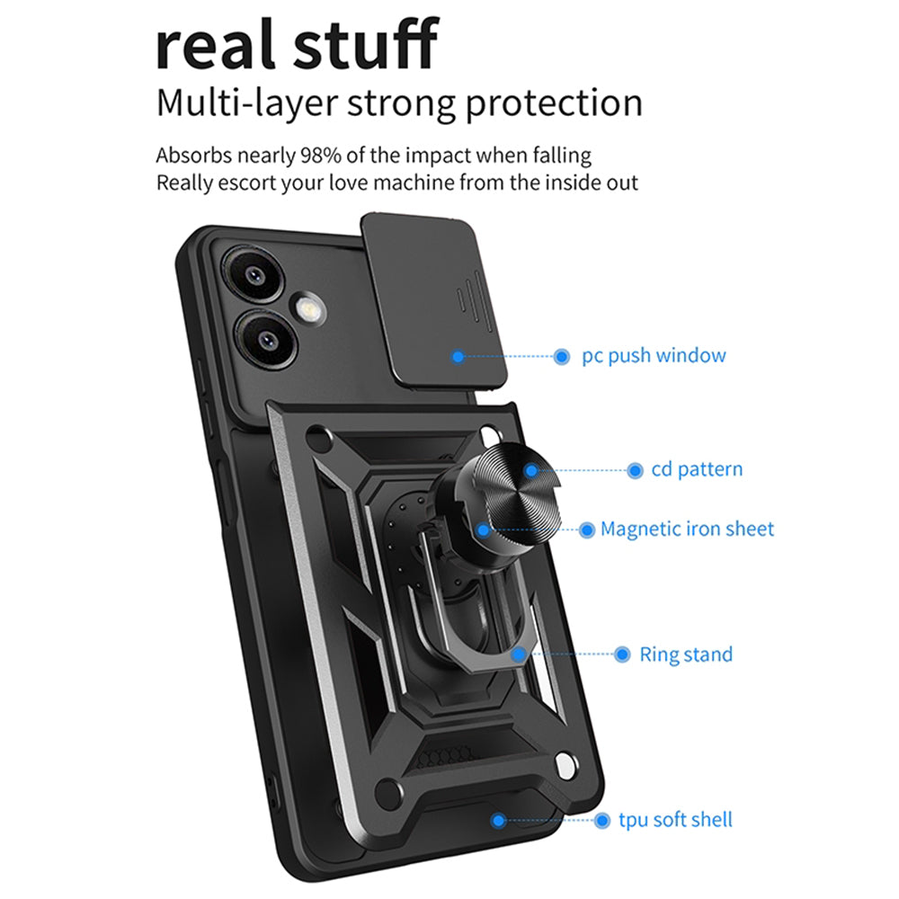 Tok Samsung Galaxy A06 A065-hez, Techsuit, CamShield, Rózsaszín