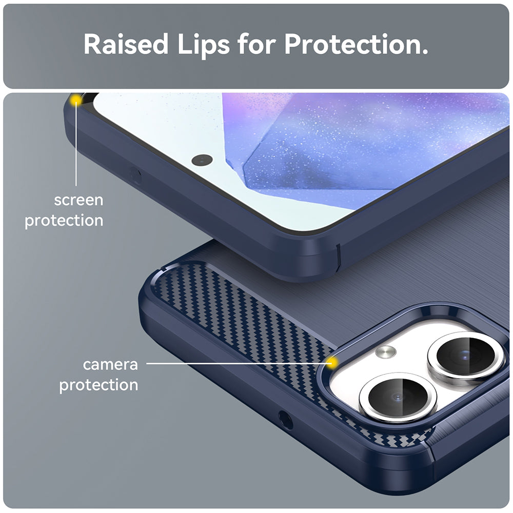 Tok Samsung Galaxy A06 A065-hez, Techsuit, karbon, kék