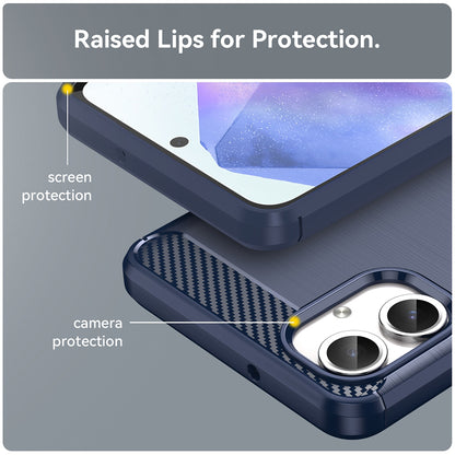 Tok Samsung Galaxy A06 A065-hez, Techsuit, karbon, kék