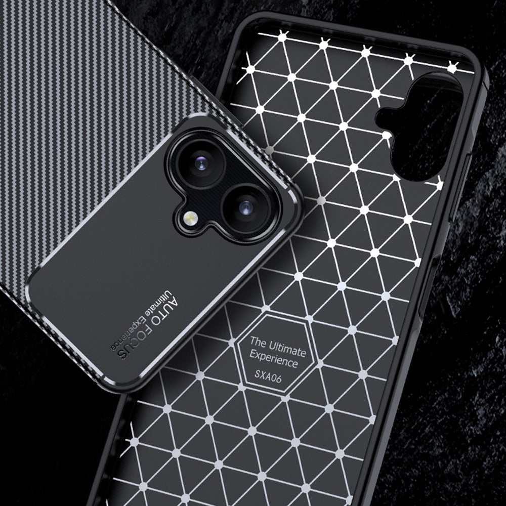 Tok Samsung Galaxy A06 A065-hez, Techsuit, CarbonFiber, Fekete