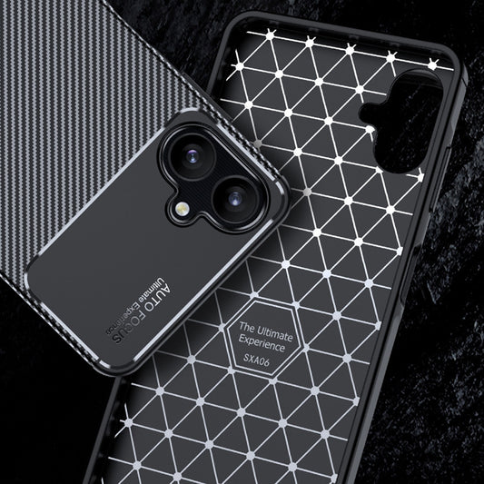 Tok Samsung Galaxy A06 A065-hez, Techsuit, CarbonFiber, Fekete