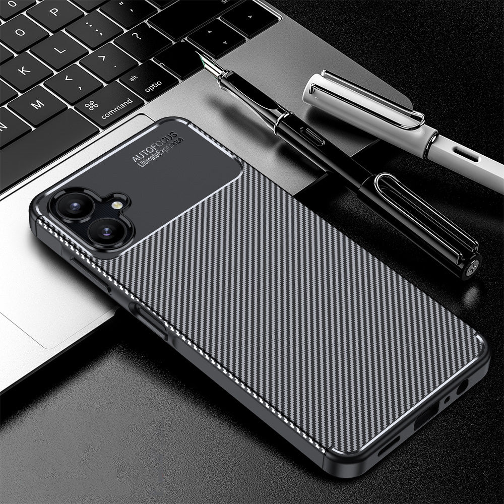 Tok Samsung Galaxy A06 A065-hez, Techsuit, CarbonFiber, Fekete