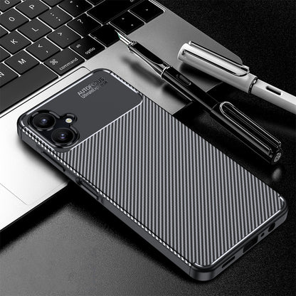 Tok Samsung Galaxy A06 A065-hez, Techsuit, CarbonFiber, Fekete