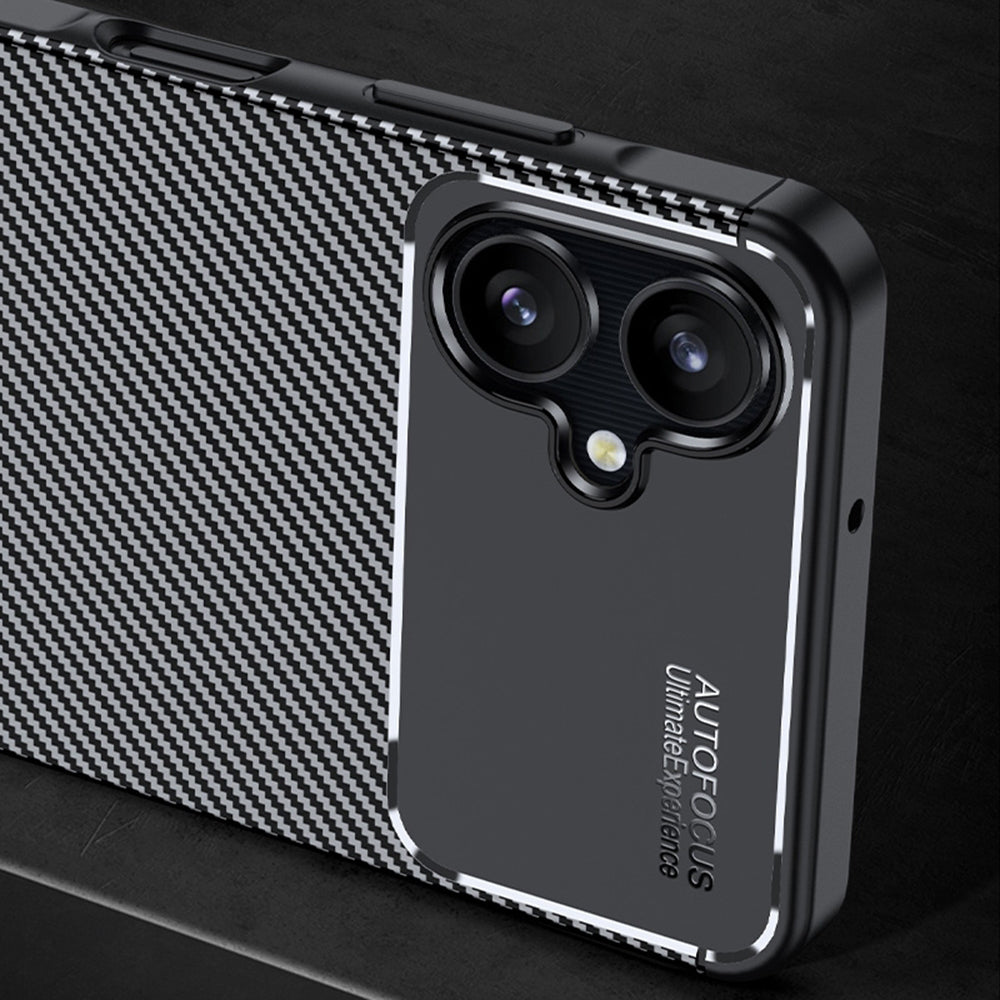 Tok Samsung Galaxy A06 A065-hez, Techsuit, CarbonFiber, Fekete