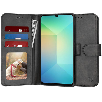 Tok Samsung Galaxy A06 A065-hez, Techsuit, Diary Book, Fekete