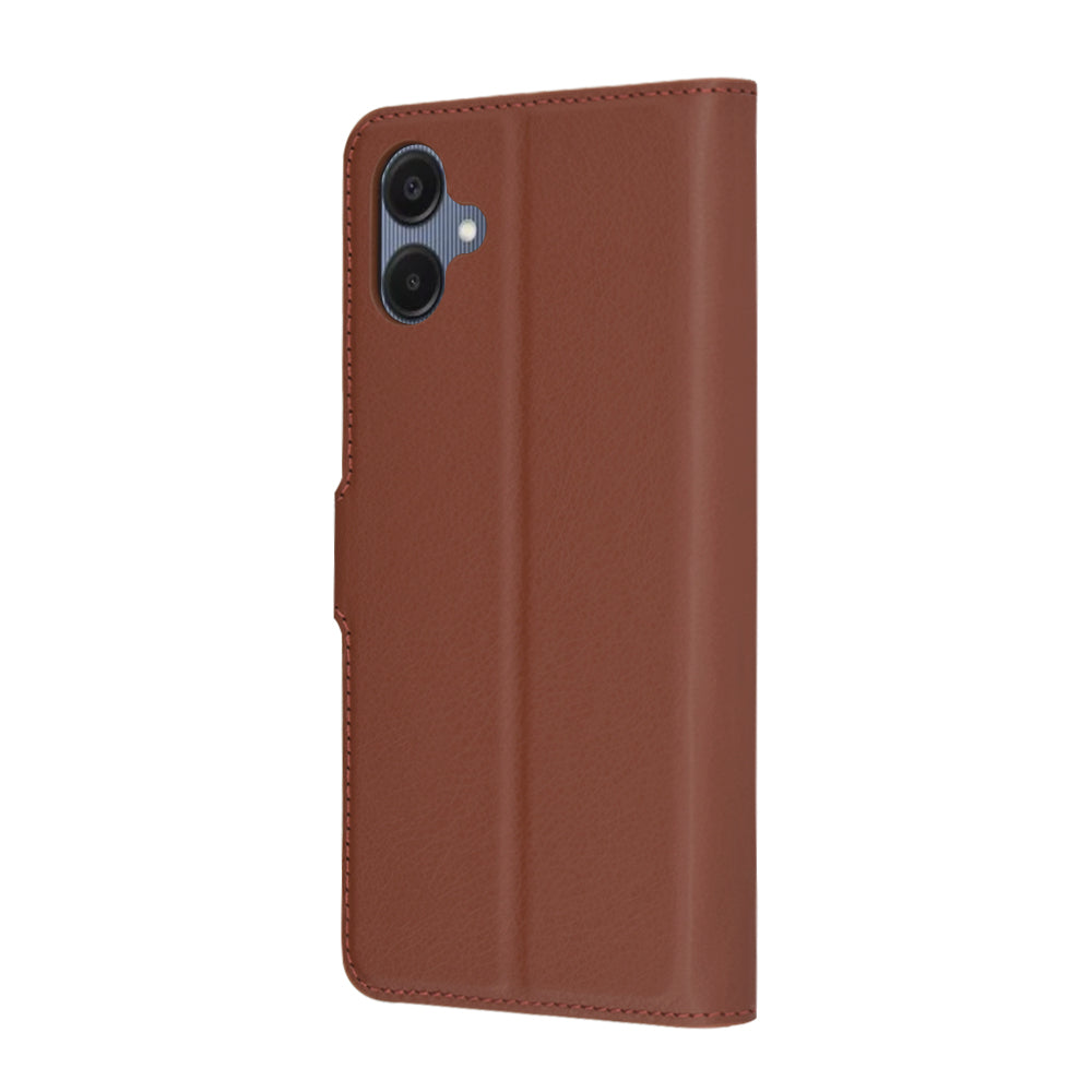 Tok Samsung Galaxy A06 A065-hez, Techsuit, bőr folio, barna