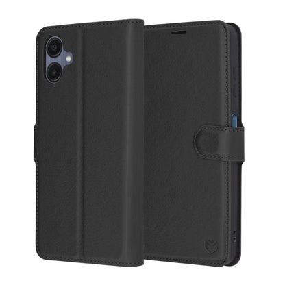 Tok Samsung Galaxy A06 A065-hez, Techsuit, bőr folio, fekete