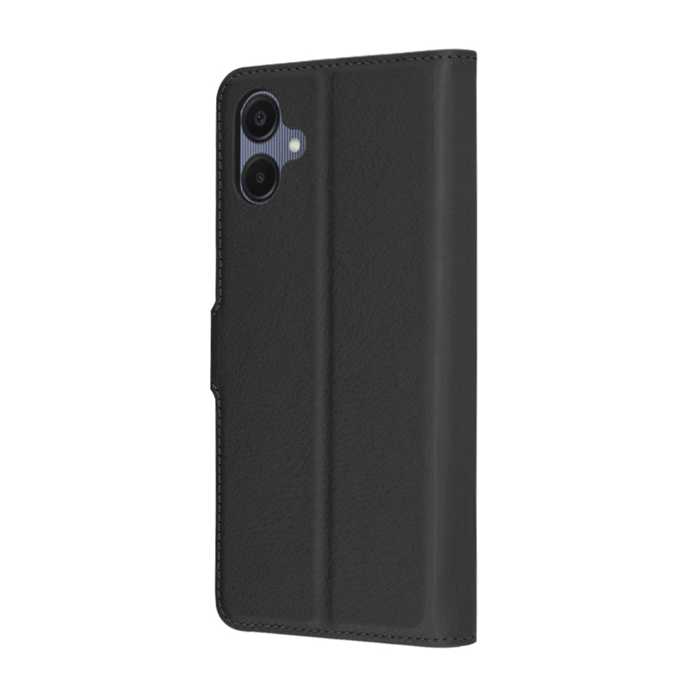 Tok Samsung Galaxy A06 A065-hez, Techsuit, bőr folio, fekete