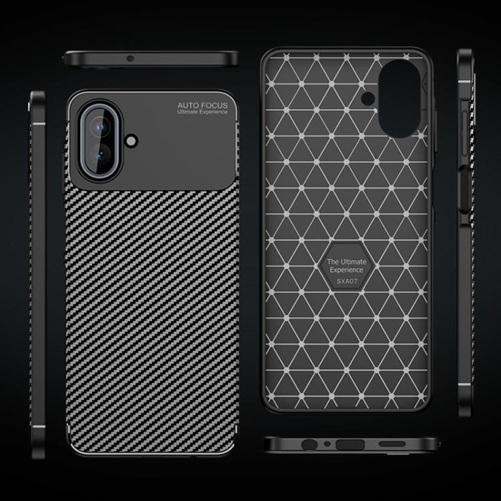 Tok Samsung Galaxy A07 4G A075-hez, Techsuit, CarbonFiber, Fekete