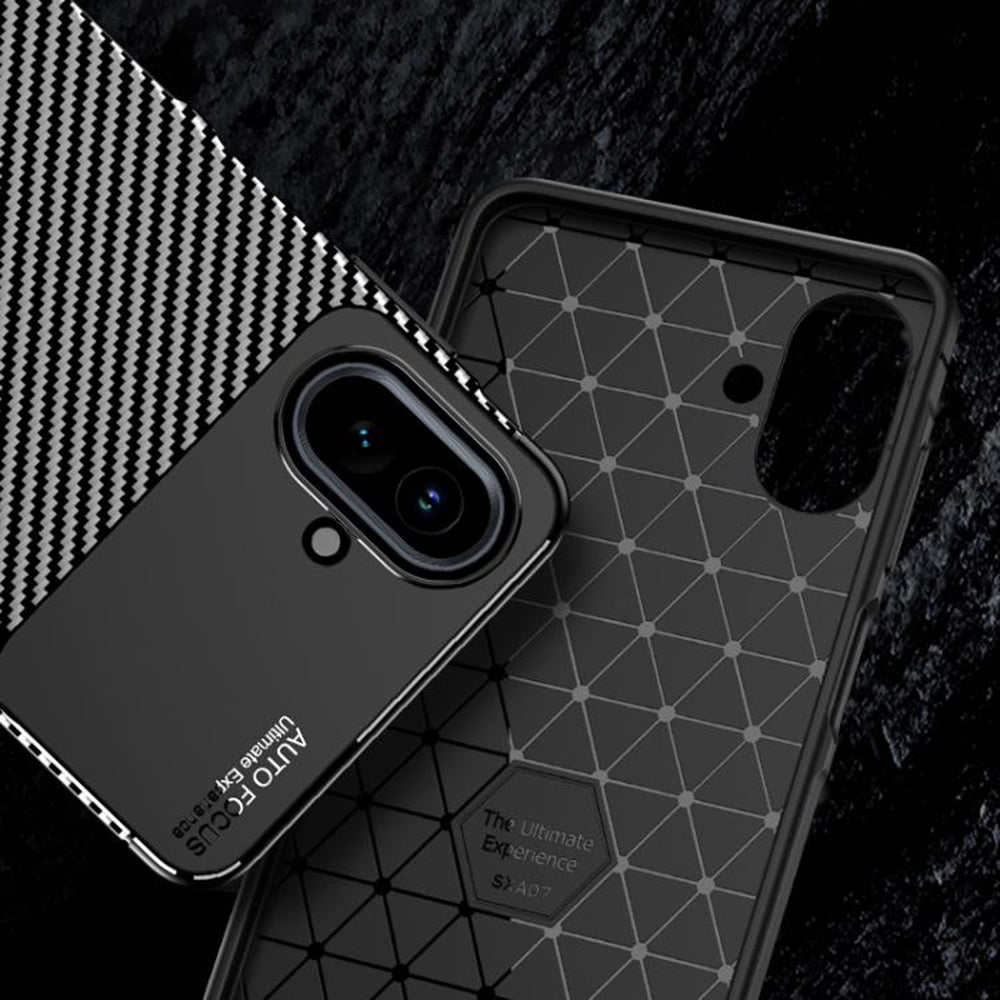 Tok Samsung Galaxy A07 4G A075-hez, Techsuit, CarbonFiber, Fekete