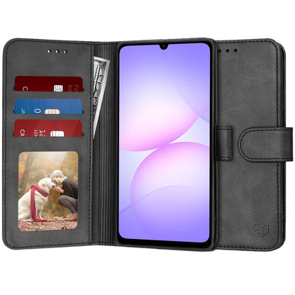 Tok Samsung Galaxy A07 4G A075-hez, Techsuit, Diary Book, Fekete