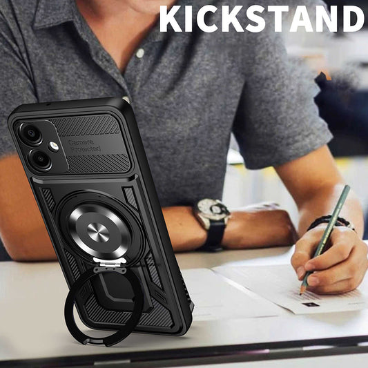 Tok Samsung Galaxy A07 4G A075-höz, Techsuit, RuggedCam, Fekete