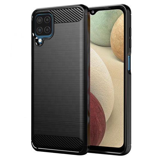 Tok Samsung Galaxy A12 Nacho A127 / A12 A125, Techsuit, Karbon, Fekete