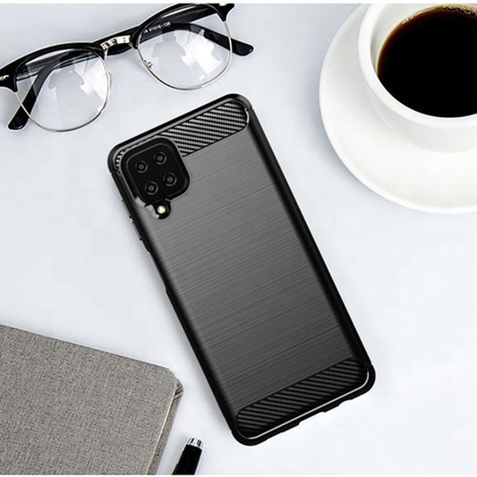 Tok Samsung Galaxy A12 Nacho A127 / A12 A125, Techsuit, Karbon, Fekete