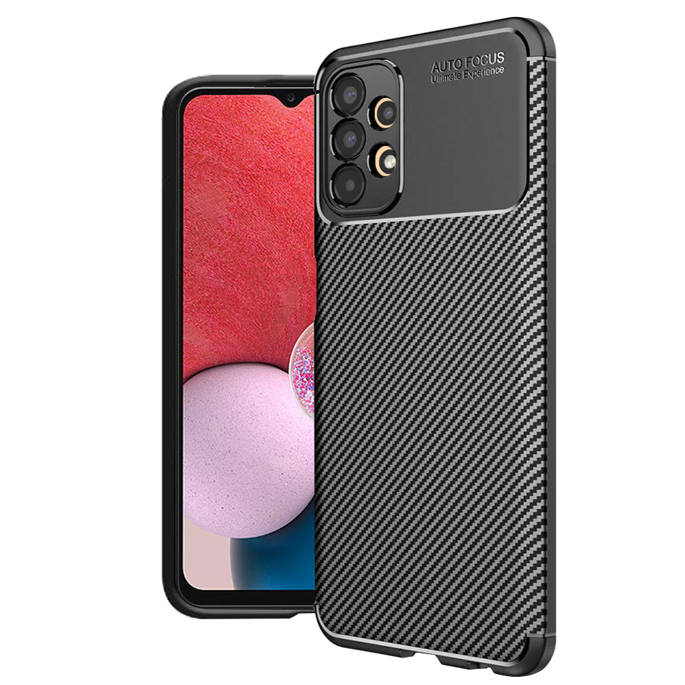 Tok Samsung Galaxy A13 A135-hez, Techsuit, CarbonFiber, Fekete