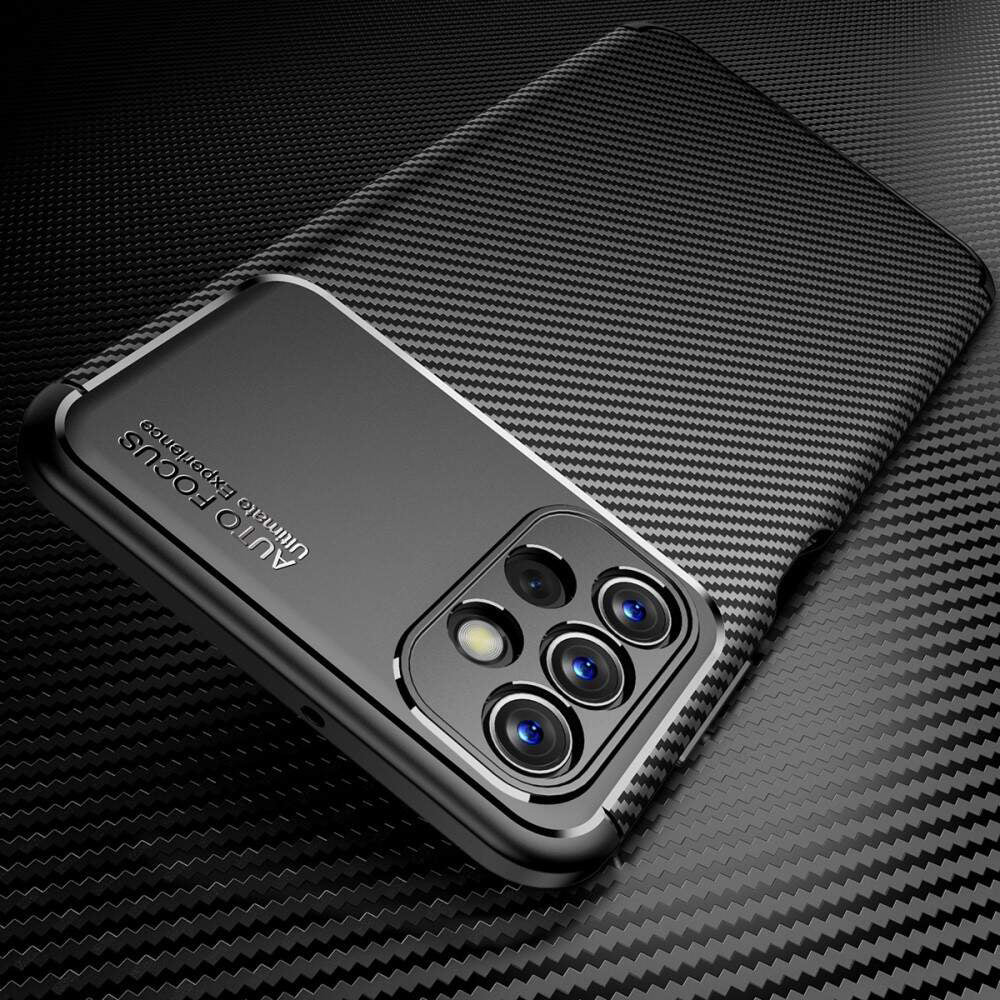 Tok Samsung Galaxy A13 A135-hez, Techsuit, CarbonFiber, Fekete