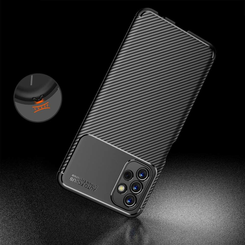 Tok Samsung Galaxy A13 A135-hez, Techsuit, CarbonFiber, Fekete