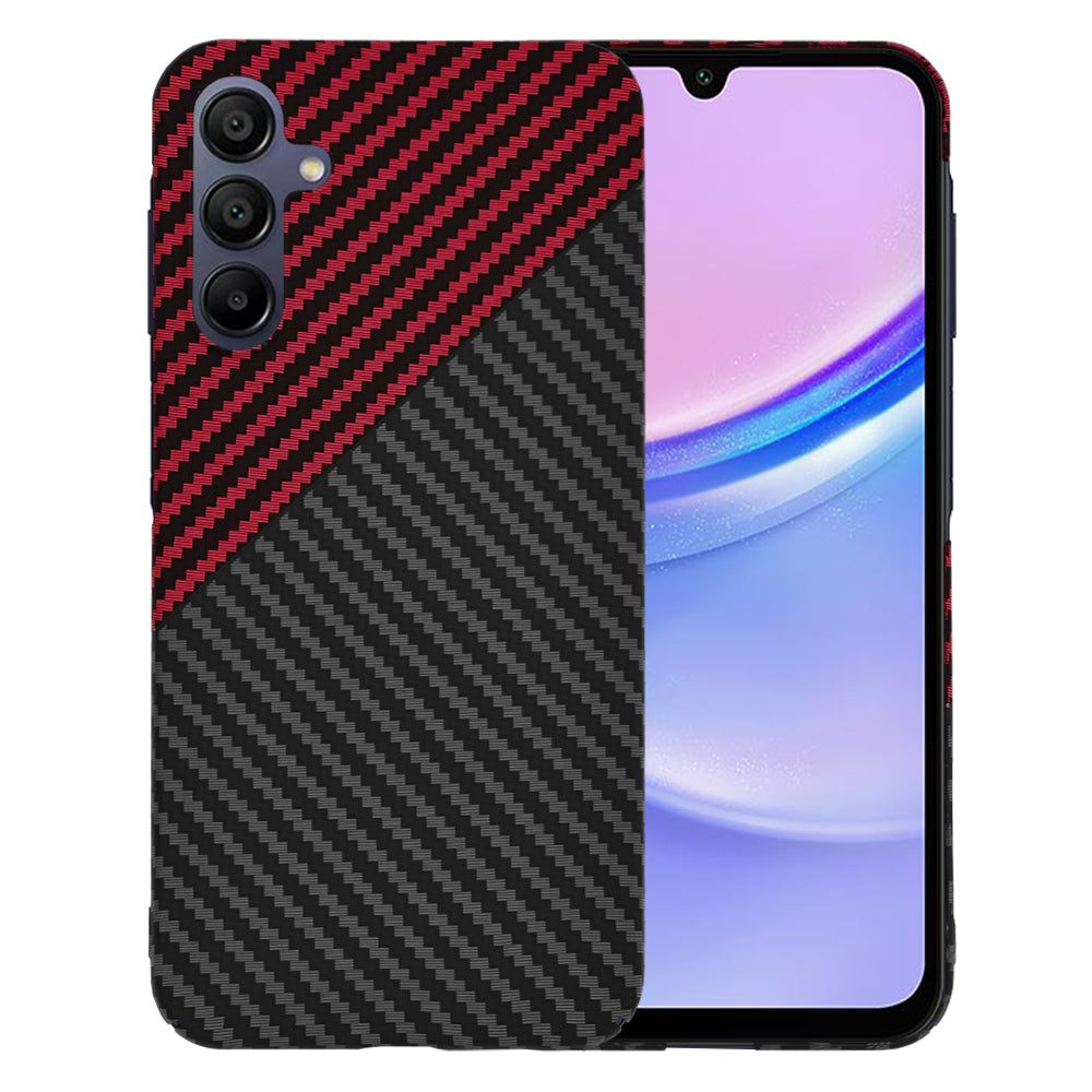 Tok Samsung Galaxy A15 5G A156 / A15 A155, Techsuit, Carbonite FiberShell, Fekete Piros