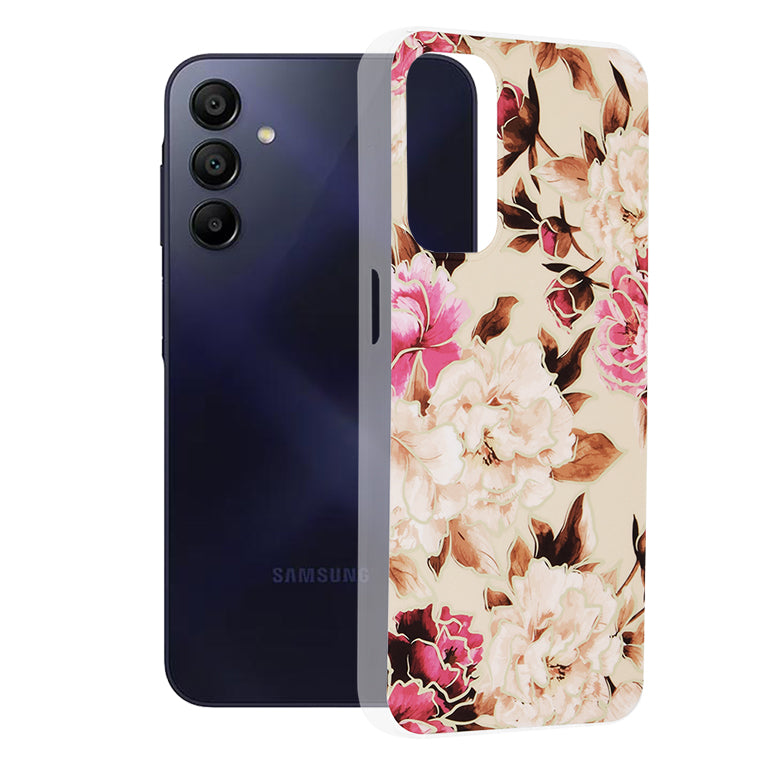 Tok Samsung Galaxy A15 5G A156 / A15 A155 készülékhez, Techsuit, Marble, Bézs