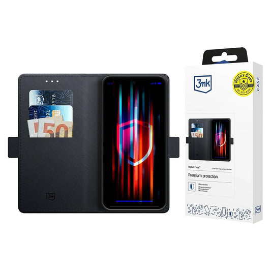 Tok Samsung Galaxy A17 4G / A17 5G-hez, 3MK, Pénztárca, Fekete