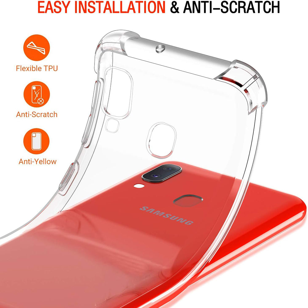 Case for Samsung Galaxy A20e A202, Techsuit, Shockproof Clear, Transparent