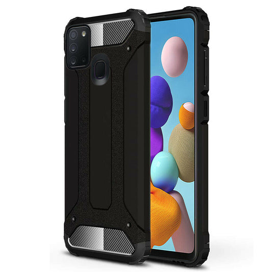 Tok Samsung Galaxy A21s A217-hez, Techsuit, Hybrid Armor, Fekete