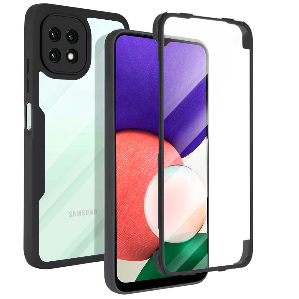 Tok Samsung Galaxy A22 5G A226-hoz, Techsuit, ColorVerse 360, Fekete