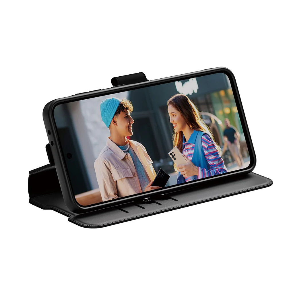 Tok Samsung Galaxy A26 A266-hoz, PanzerGlass, állványos pénztárca funkcióval, fekete