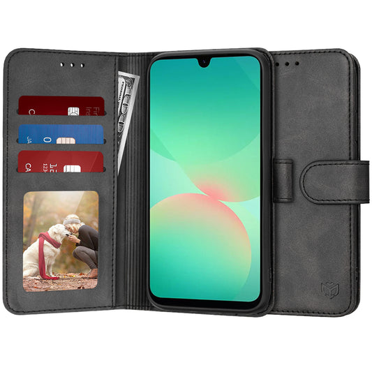 Tok Samsung Galaxy A26 A266-hoz, Techsuit, Diary Book, Fekete