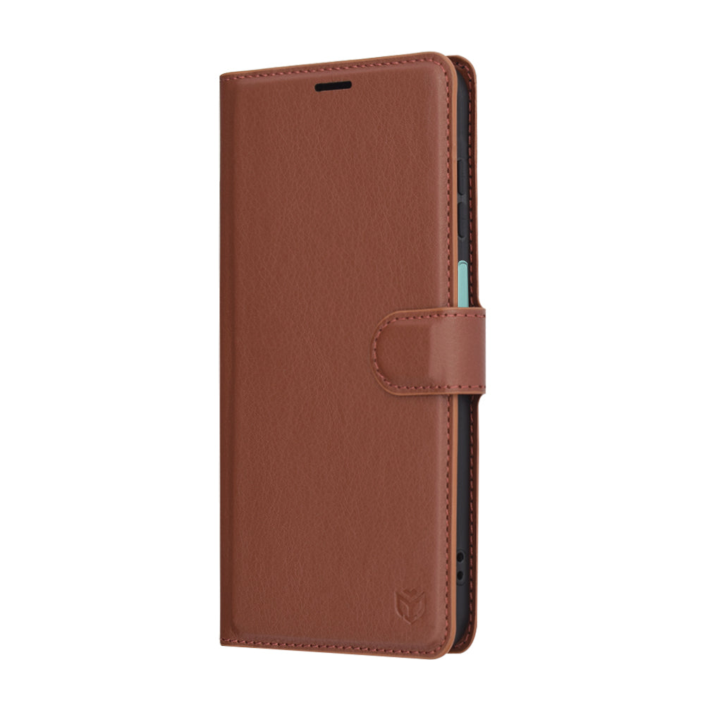 Tok Samsung Galaxy A26 A266-hoz, Techsuit, bőr folio, barna