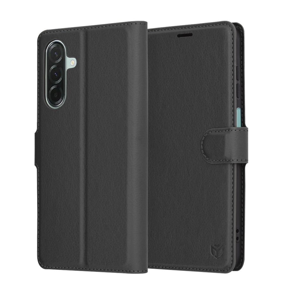 Tok Samsung Galaxy A26 A266-hoz, Techsuit, bőr folio, fekete