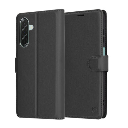 Tok Samsung Galaxy A26 A266-hoz, Techsuit, bőr folio, fekete