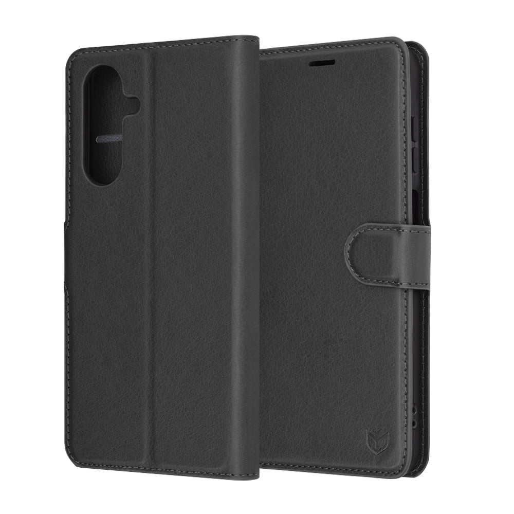 Tok Samsung Galaxy A26 A266-hoz, Techsuit, bőr folio, fekete
