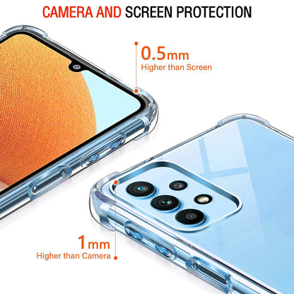 Tok Samsung Galaxy A32 A325-hez, Techsuit, Ütésálló Átlátszó, Átlátszó