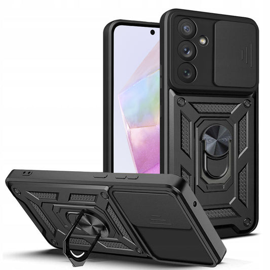 Tok Samsung Galaxy A35 5G A356-hoz, Techsuit, CamShield, Fekete