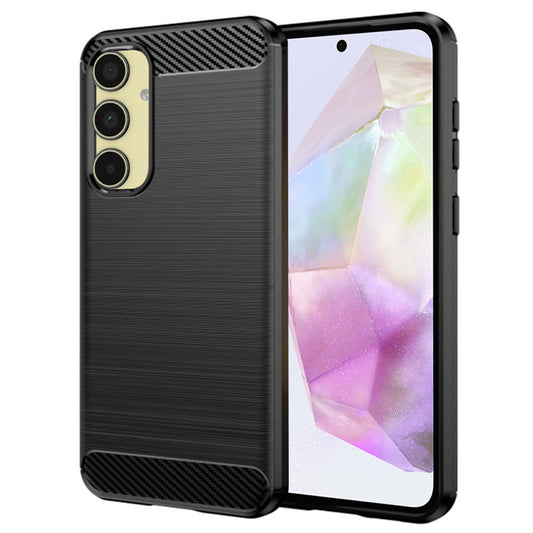 Tok Samsung Galaxy A35 5G A356-hoz, Techsuit, karbon, fekete