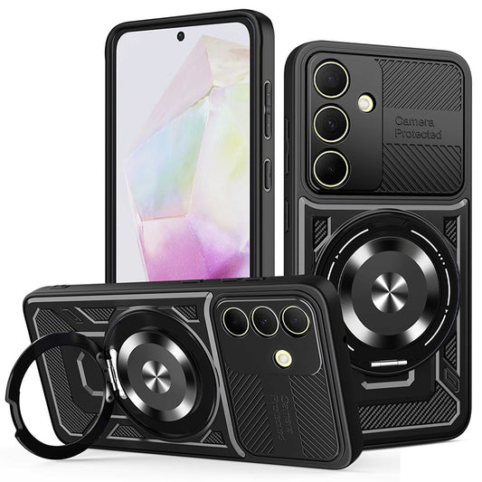 Tok Samsung Galaxy A35 5G A356-hoz, Techsuit, RuggedCam, Fekete