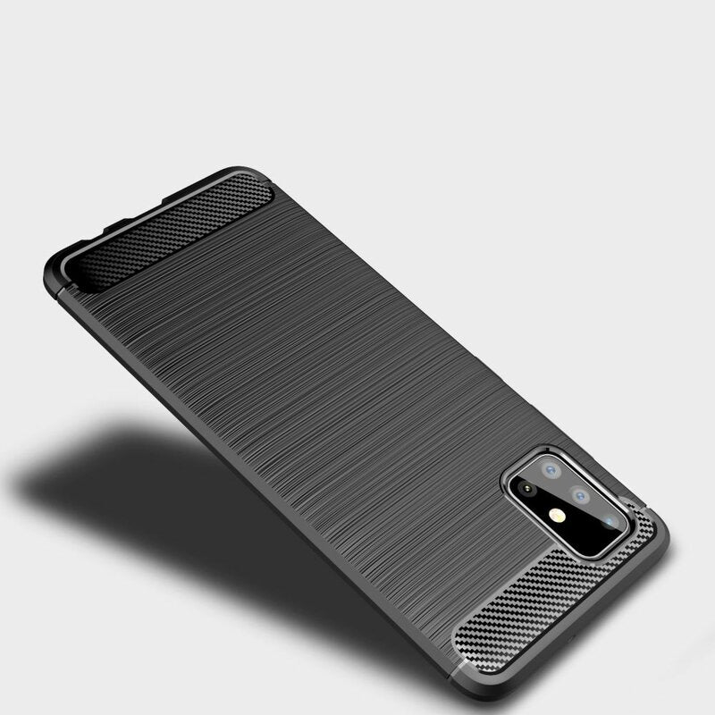 Tok Samsung Galaxy A51 A515-hez, Techsuit, karbon, fekete